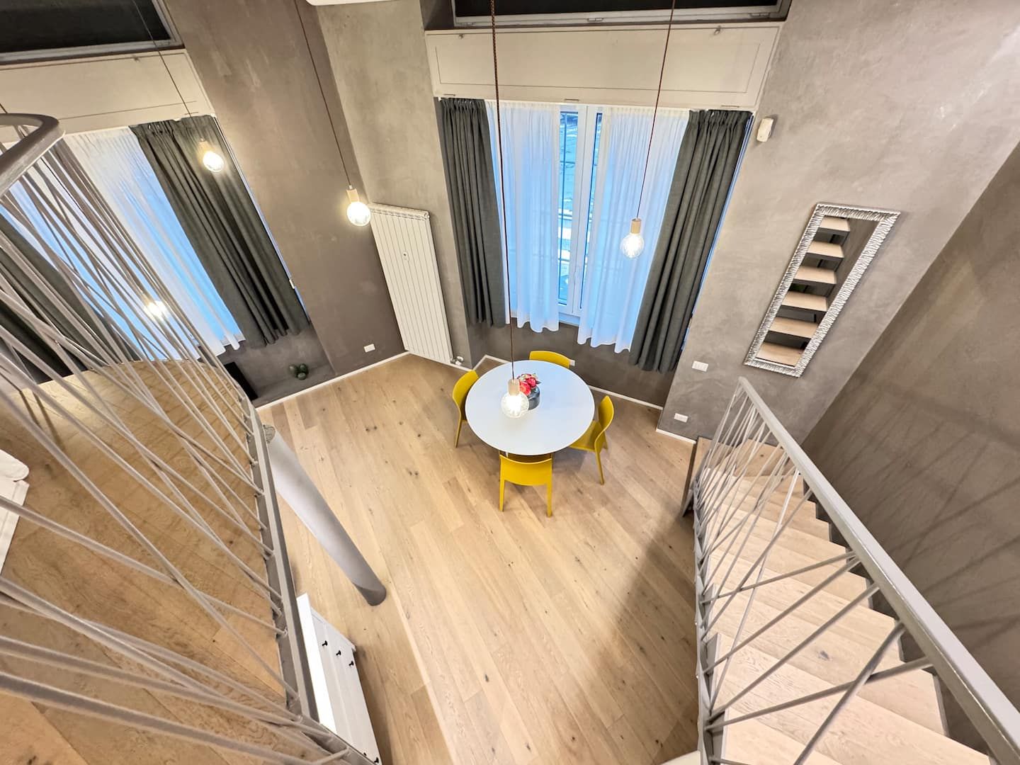 Double-height loft seen from above