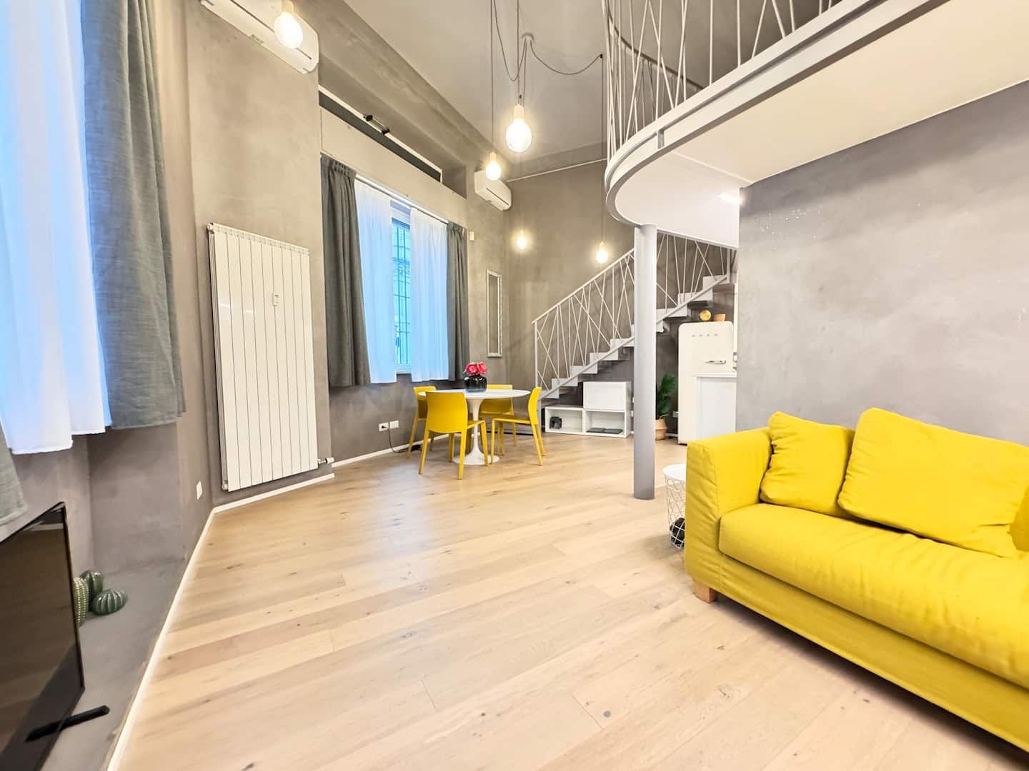 Living area seen from the mezzanine